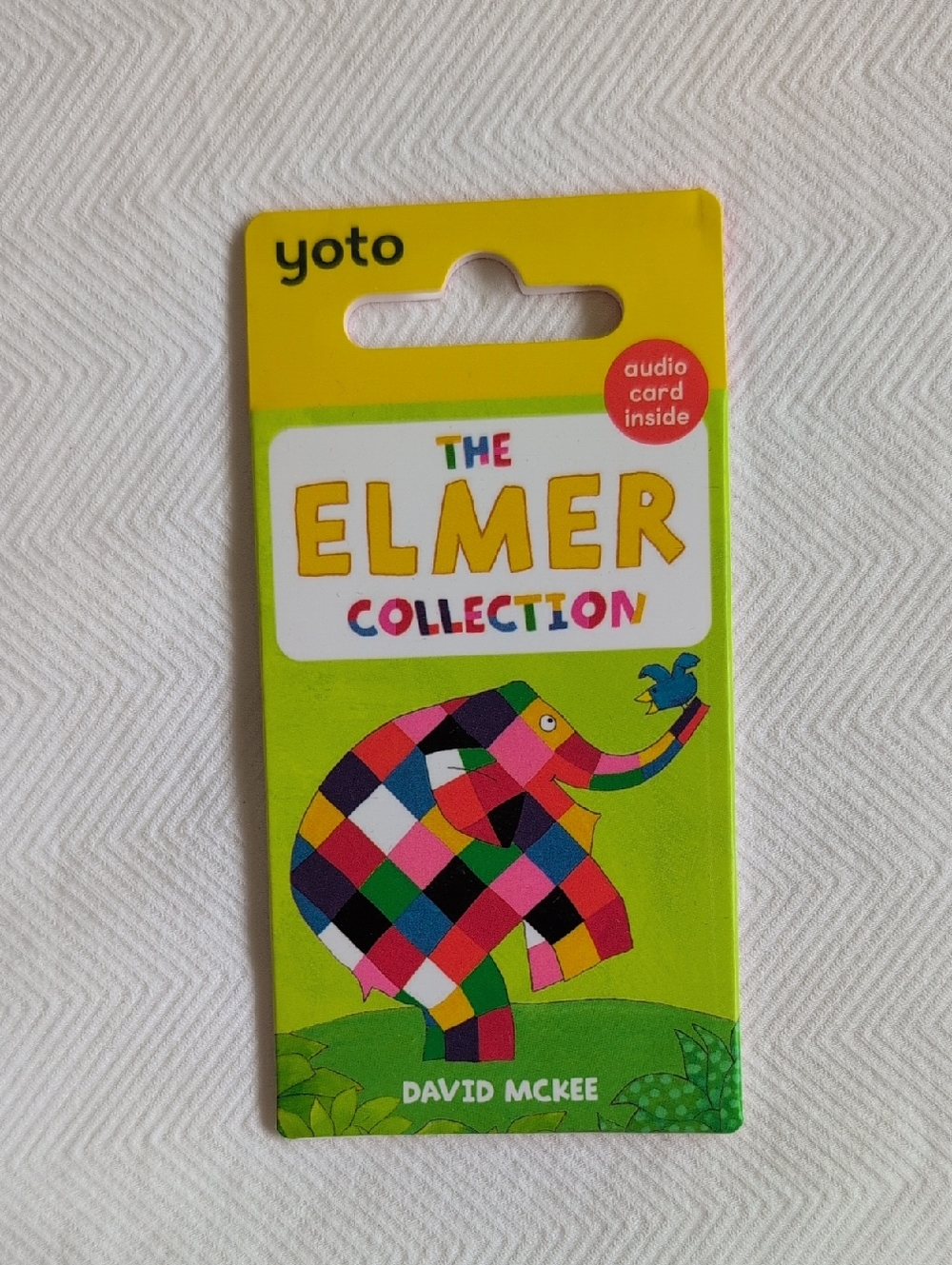 NWT yoto card The Elmer Collection patchwork elephant David McKee